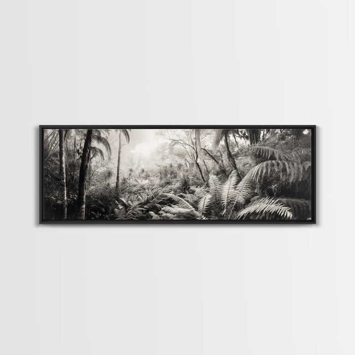 Jungle Light, Nature Vibe, Wild Forest, Framed Canvas Print, Boho Wall Art, Office Wall Decor, Earthy Tones Art, Rainforest Wall Print