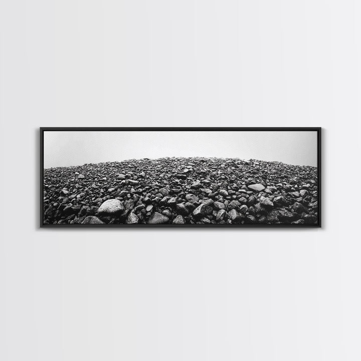 Rock Hill, Stone Texture, Natural Abstract, Canvas Print, Minimalist Wall Art, Monochrome Decor, Modern Entryway Art, Hallway Print