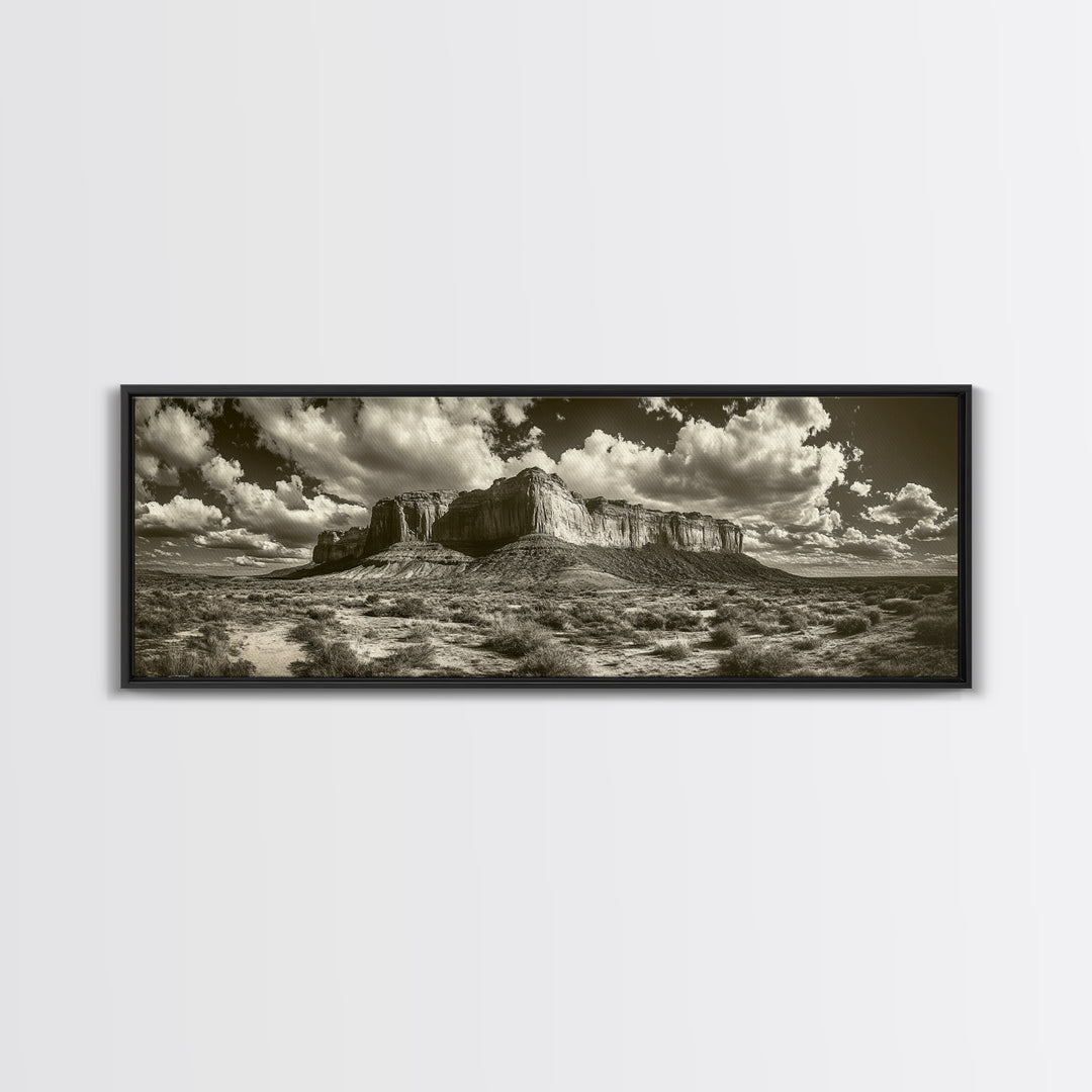 Desert Plateau, Cloudscape Drama, Western Landscape, Large Wall Art, Canvas Print, Rustic Home Decor, Minimalist Nature Art, Office Wall Decor