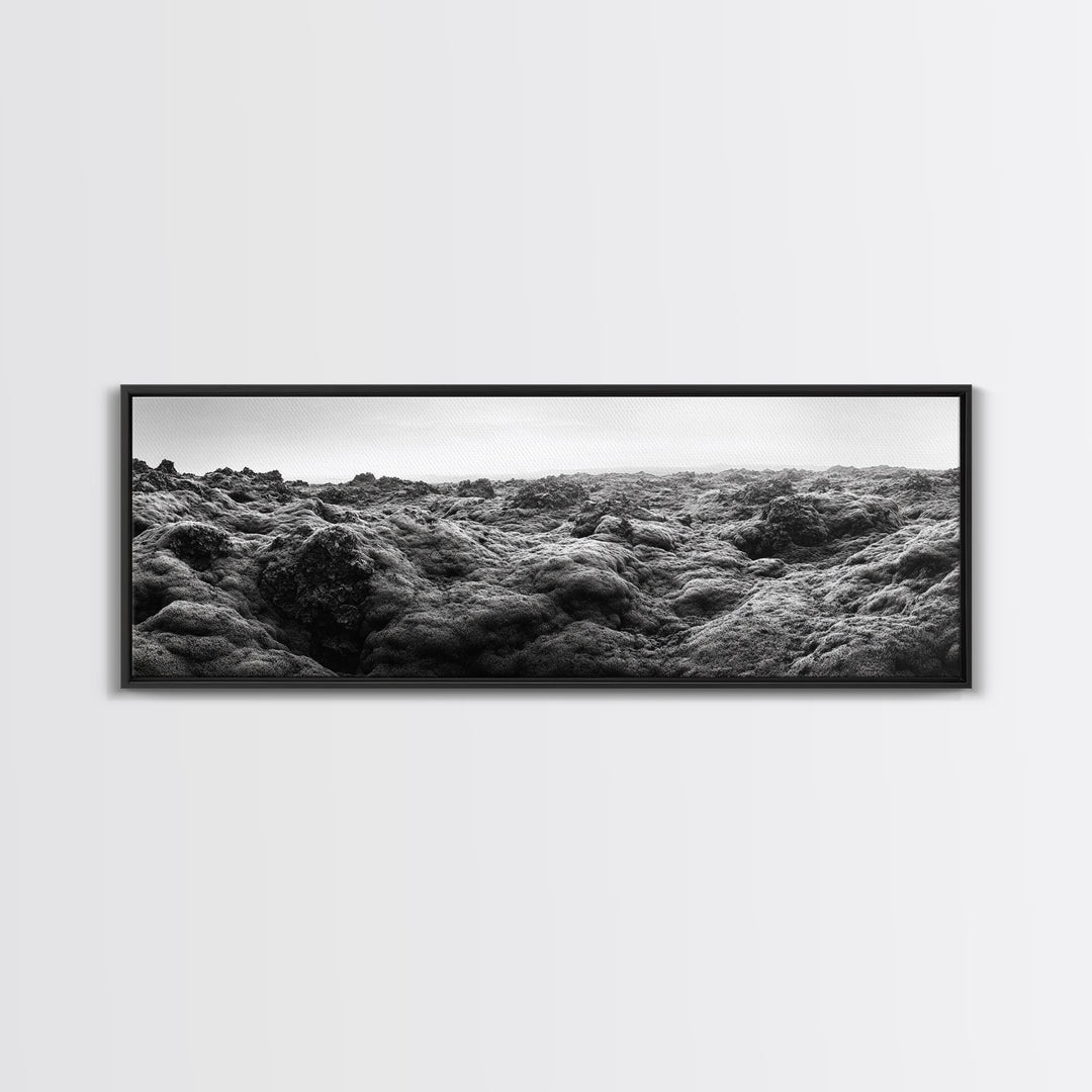 Volcanic Moss, Rugged Terrain, Icelandic Landscape, Wild Nature Scene, Canvas Print, Earthy Tones, Entryway Wall Art, Minimalist Adventure Art