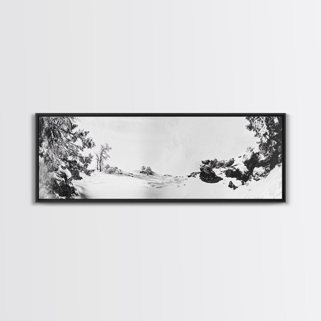 Snow Trees, Dreamy White, Winter Fantasy, Canvas Print, surreal landscape art, fantasy winter decor, magical room aesthetic, Christmas wall art