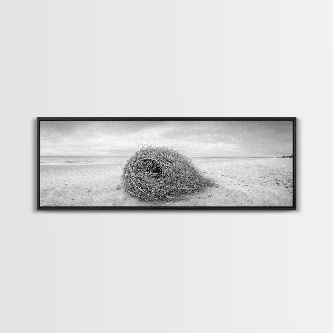 Tumbleweed Nest, Desert Beach, Natural Sculpture, Coastal Simplicity, Canvas Print, Modern Boho Wall Art, Neutral Home Aesthetic
