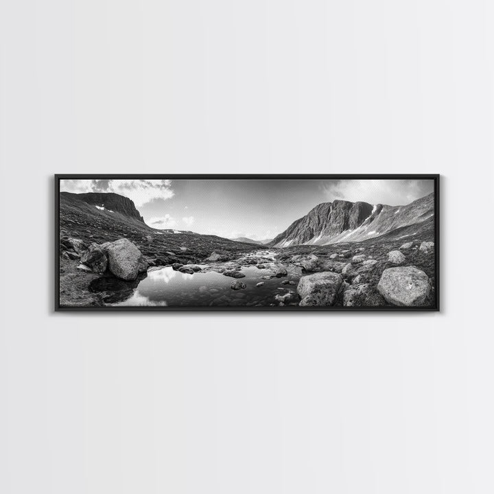 Mountain Stream, Rocky Path, Alpine Beauty, Wilderness Escape, Canvas Print, Cabin Wall Art, Nature Photography, Adventure Home Vibe