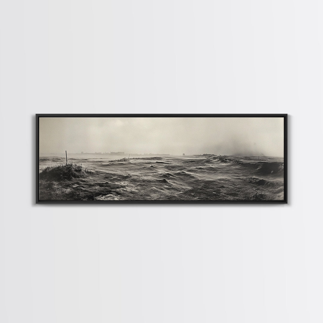Windy Field, Dust Storm, Desert Mist, Dystopian Vibes, Canvas Print, Fall Office Wall Art, Moody Landscape Photography, Earth Tones