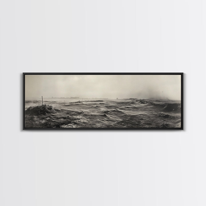 Windy Field, Dust Storm, Desert Mist, Dystopian Vibes, Canvas Print, Fall Office Wall Art, Moody Landscape Photography, Earth Tones