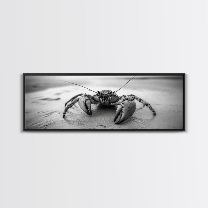 Crab Walk, Seaside Creature, Sandy Shore, Canvas Print, Coastal Nature Photography, Kids Room Ocean Decor, Minimalist Beach Art