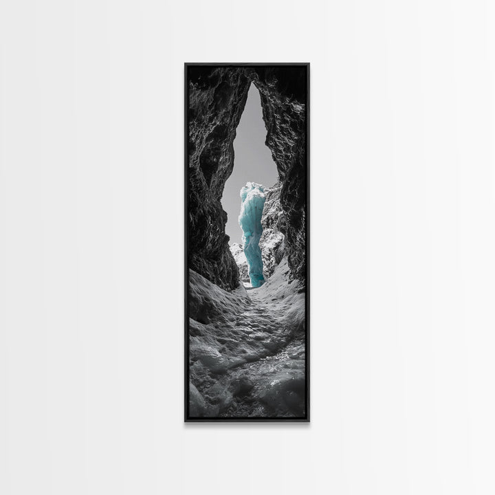 Ice Cave, Blue Glacier, Arctic Escape, Frozen Wonder, Framed Canvas Print, Winter Wall Art, Nature Lover Gift, Bedroom Photography Art