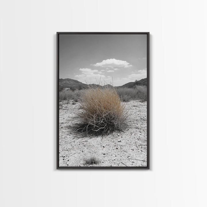Desert Bush, Tumbleweed Scene, Dry Landscape, Minimalist Canvas Print, Desert Wall Art, Earth Tone Decor, Modern Living Room Art