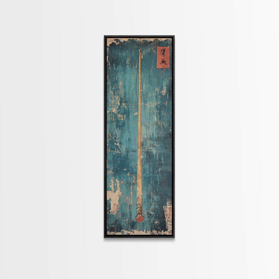 Minimal Oar Paddle Wall Art, Nautical Canvas Print, Lake House Decor, Coastal Wall Decor, Rustic Blue Maritime Art, Gift For Him