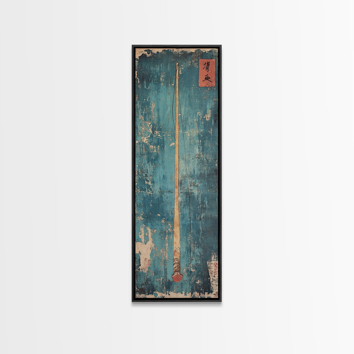 Minimal Oar Paddle Wall Art, Nautical Canvas Print, Lake House Decor, Coastal Wall Decor, Rustic Blue Maritime Art, Gift For Him