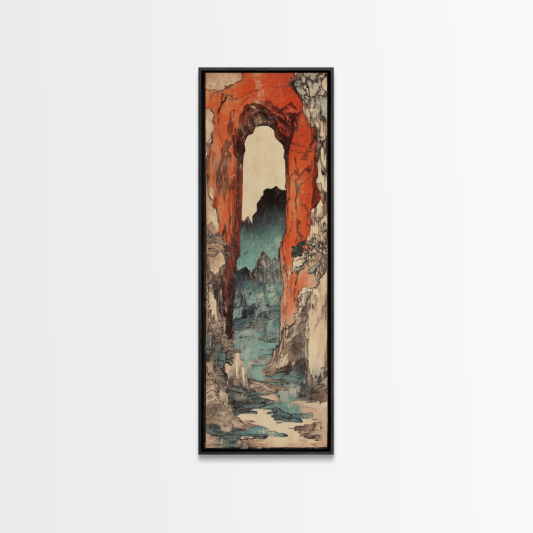 Red Rock Canyon Arch River Wall Art, Mountain Landscape Canvas Print, Southwestern Decor, Rustic Nature Wall Decor, Entryway Art