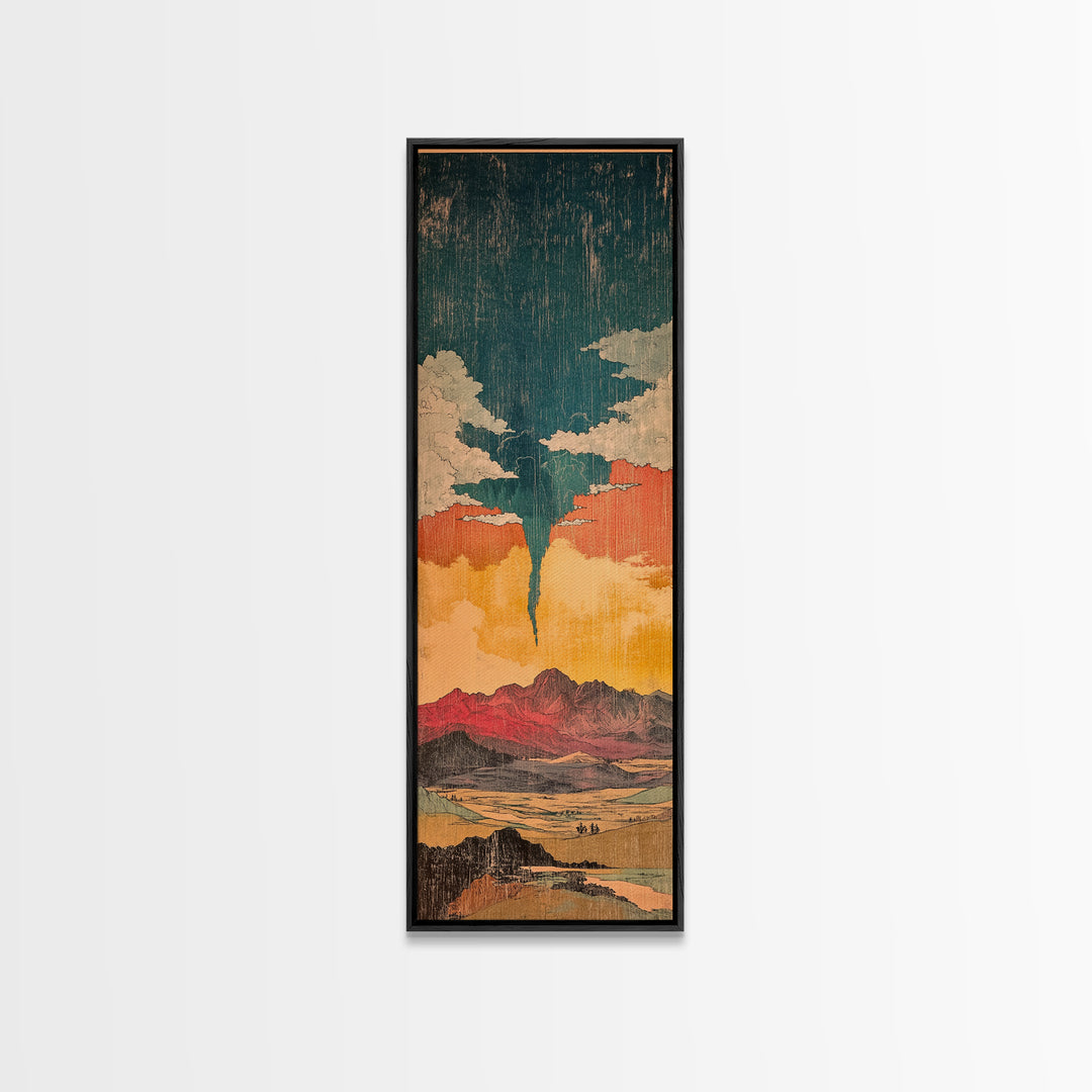 Surreal Desert Tornado Wall Art, Southwestern Landscape Canvas, Stormy Sky Print, Modern Rustic Decor For Living Room Home Decor