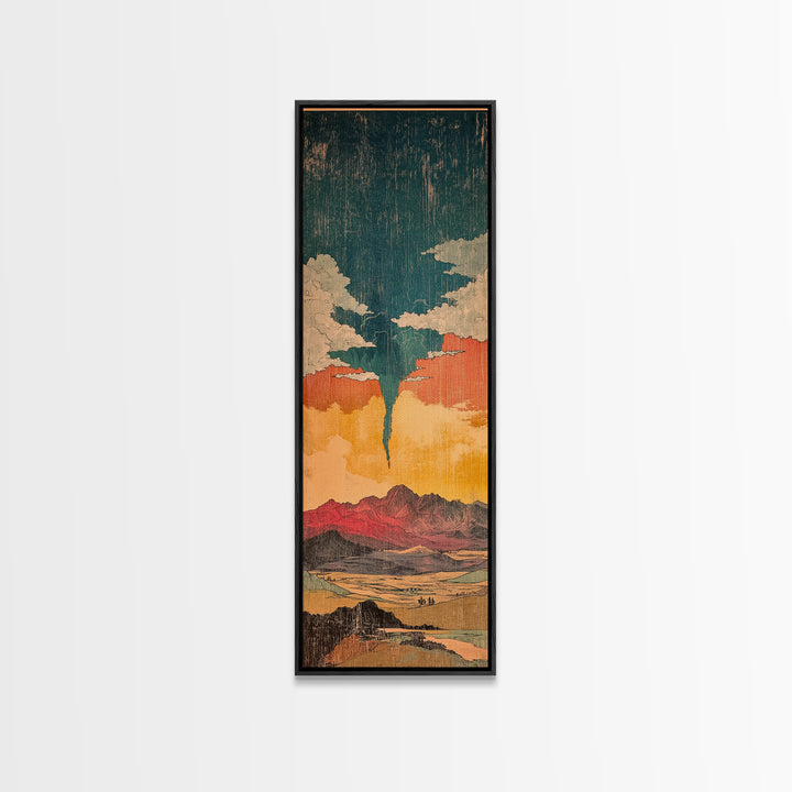 Surreal Desert Tornado Wall Art, Southwestern Landscape Canvas, Stormy Sky Print, Modern Rustic Decor For Living Room Home Decor
