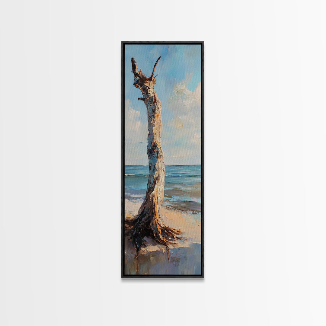 Weathered Driftwood By Ocean Wall Art, Beach House Decor, Coastal Landscape Print, Seascape Art, Nautical Ocean Gift For Her