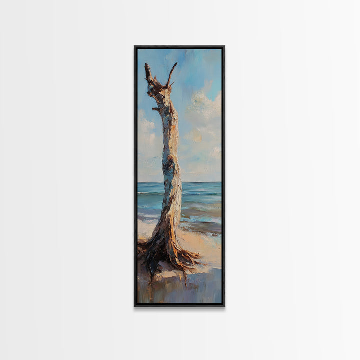 Weathered Driftwood By Ocean Wall Art, Beach House Decor, Coastal Landscape Print, Seascape Art, Nautical Ocean Gift For Her
