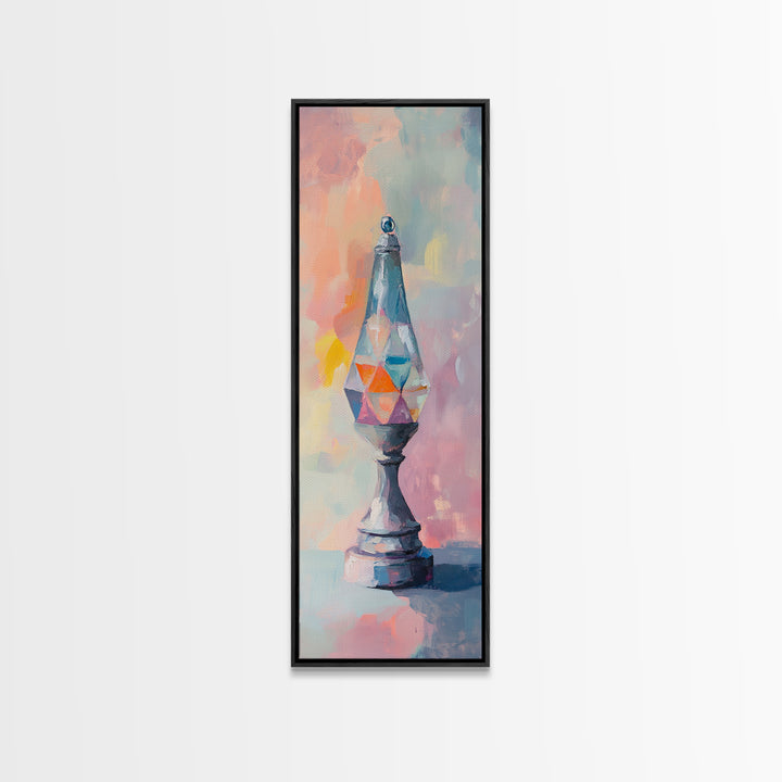 Colorful Crystal Prism Lamp Wall Art, Abstract Glass Still Life Canvas Print, Dopamine Decor, Modern Eclectic Living Room Art