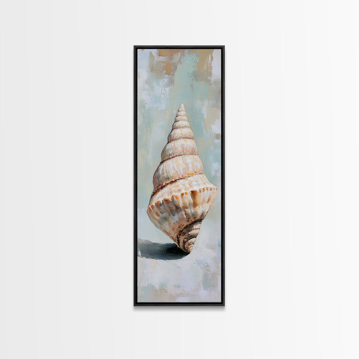 Large Spiral Seashell Canvas Print, Coastal Wall Decor, Beach House Decor, Nautical Ocean Art, Neutral Bathroom Decor, Seaside Art