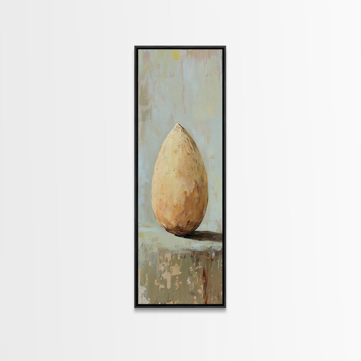 Textured Golden Pear Still Life Wall Art, Neutral Rustic Canvas Print For Kitchen Decor, Farmhouse Home Decor, Gift For Her