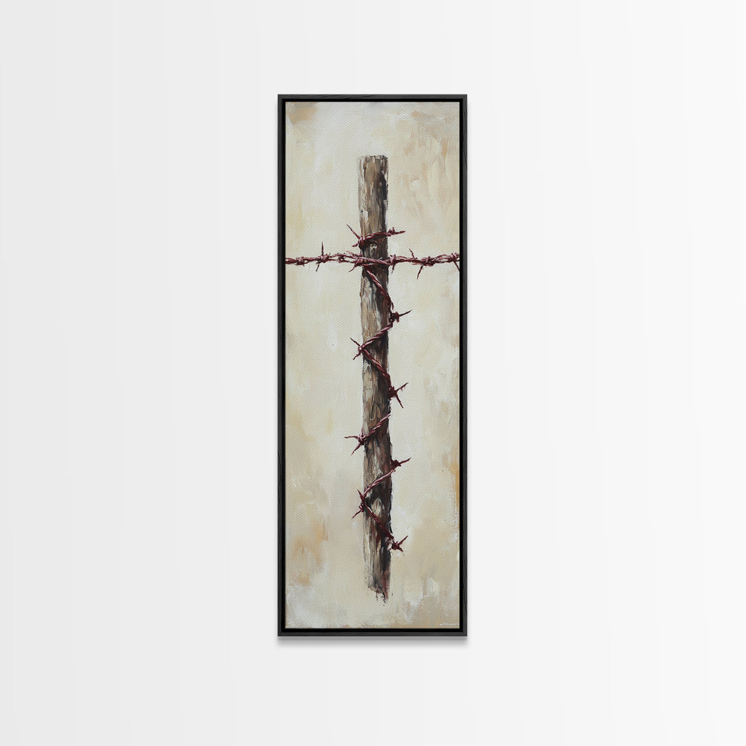 Rustic Barbed Wire Fence Canvas Print, Farmhouse Wall Art, Western Decor, Ranch Home Decor, Spiritual Wall Decor, Country Wall Decor