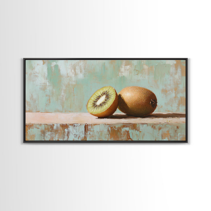 Fresh Kiwi Fruit Still Life Wall Art, Modern Kitchen Decor Canvas, Foodie Gift, Fruit Art Print, Dining Room Decor, Wall Decor