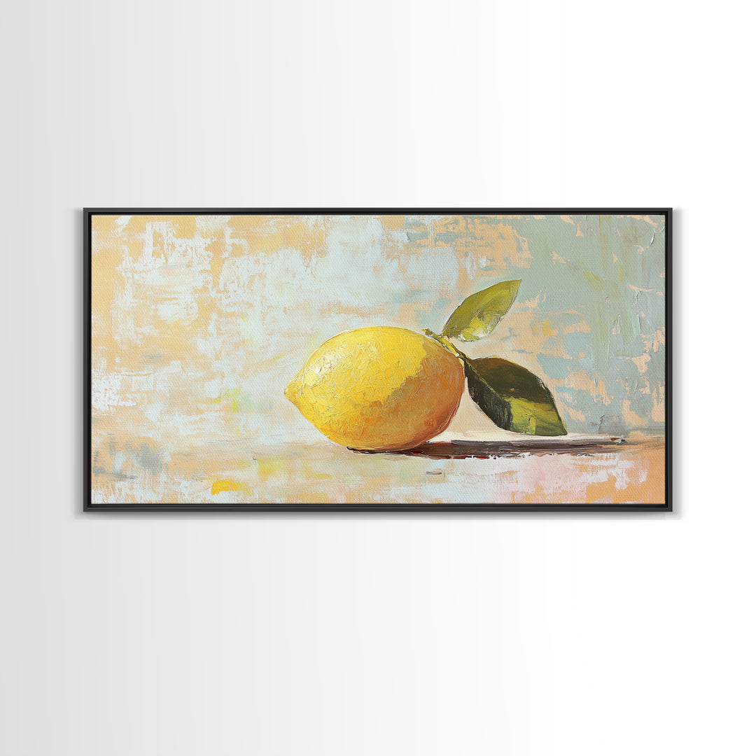 Bright Lemon Still Life Canvas Print, Kitchen Wall Art, Mediterranean Decor, Fruit Art Print, Summer Home Decor, Housewarming Gift