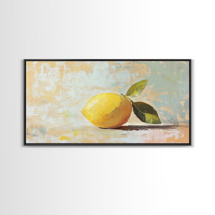 Bright Lemon Still Life Canvas Print, Kitchen Wall Art, Mediterranean Decor, Fruit Art Print, Summer Home Decor, Housewarming Gift