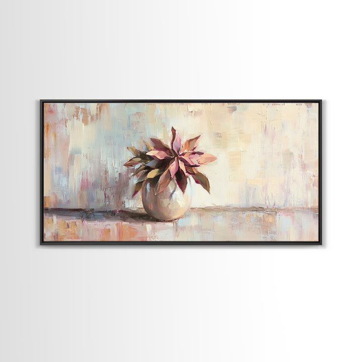Succulent Plant In Ceramic Pot Wall Art, Botanical Canvas Print, Modern Home Decor, Neutral Bedroom Art Gift For Her, Housewarming Gift