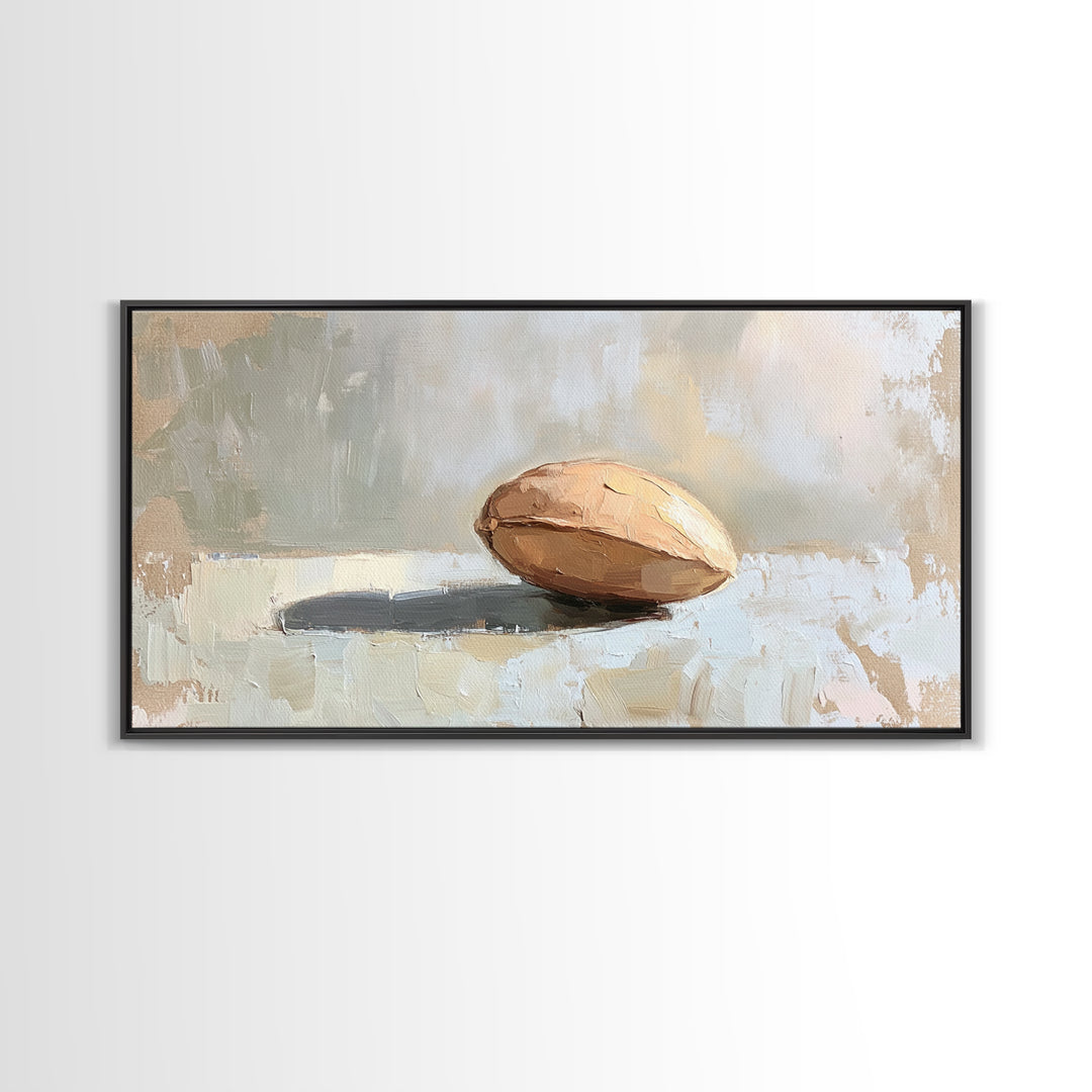 Minimal Walnut Still Life Wall Art, Neutral Kitchen Decor, Rustic Canvas Print, Modern Farmhouse Living Room Art Gift Idea