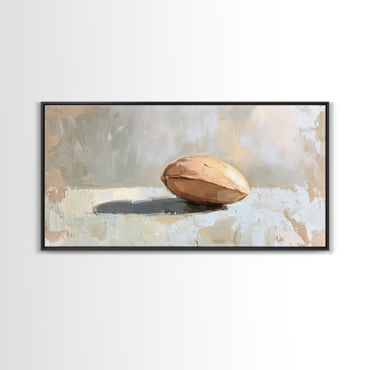 Minimal Walnut Still Life Wall Art, Neutral Kitchen Decor, Rustic Canvas Print, Modern Farmhouse Living Room Art Gift Idea