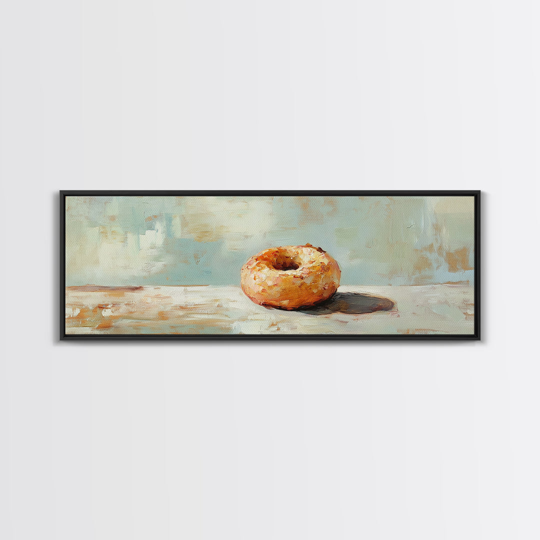 Toasted Bagel Still Life Wall Art, Modern Kitchen Decor, Foodie Gift, Neutral Dining Room Print, Rustic Cafe Poster, Home Decor