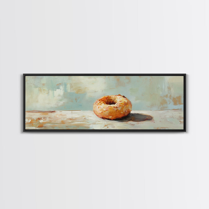 Toasted Bagel Still Life Wall Art, Modern Kitchen Decor, Foodie Gift, Neutral Dining Room Print, Rustic Cafe Poster, Home Decor