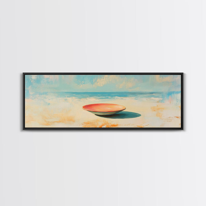 Minimal Beach Bowl Seascape Wall Art, Coastal Canvas Print, Modern Nautical Decor, Serene Ocean Landscape Painting For Beach House