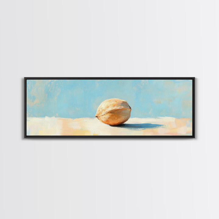 Sunlit Seashell Minimalist Wall Art, Coastal Beach House Decor, Neutral Canvas Print For Bathroom Or Bedroom Wall Decor Gift
