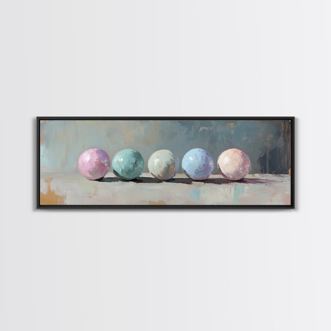 Soft Pastel Spheres Minimalist Wall Art, Abstract Canvas Print, Calming Bedroom Decor, Modern Neutral Home Decor Gift Idea