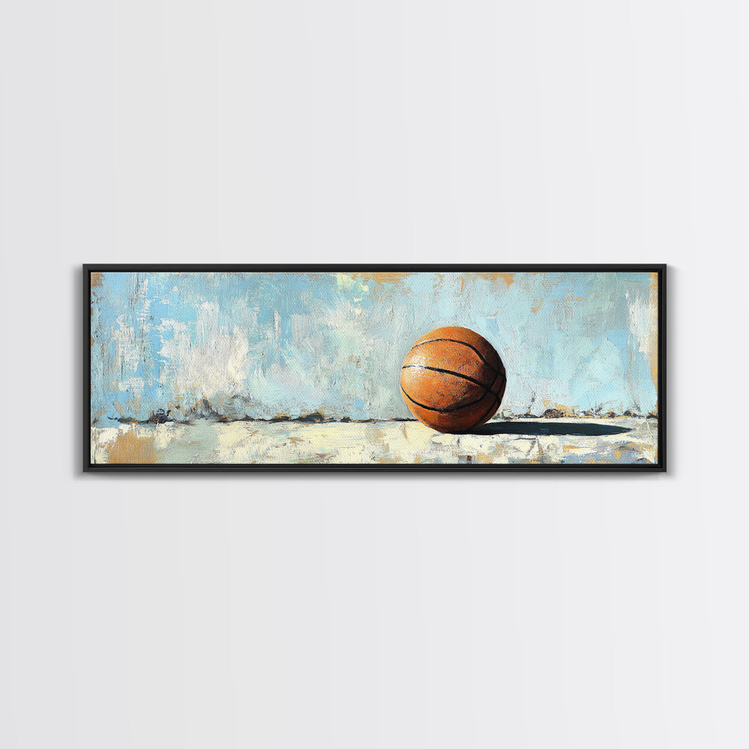 Basketball Canvas Print, Minimal Sports Wall Art, Boys Room Decor, Game Room Art, Gift For Him, Modern Man Cave Decor, Office Decor