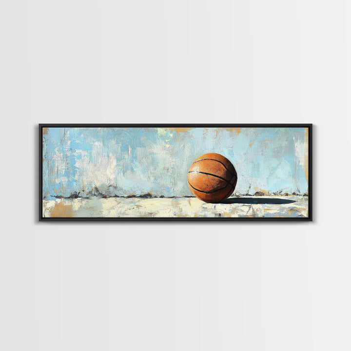 Basketball Canvas Print, Minimal Sports Wall Art, Boys Room Decor, Game Room Art, Gift For Him, Modern Man Cave Decor, Office Decor