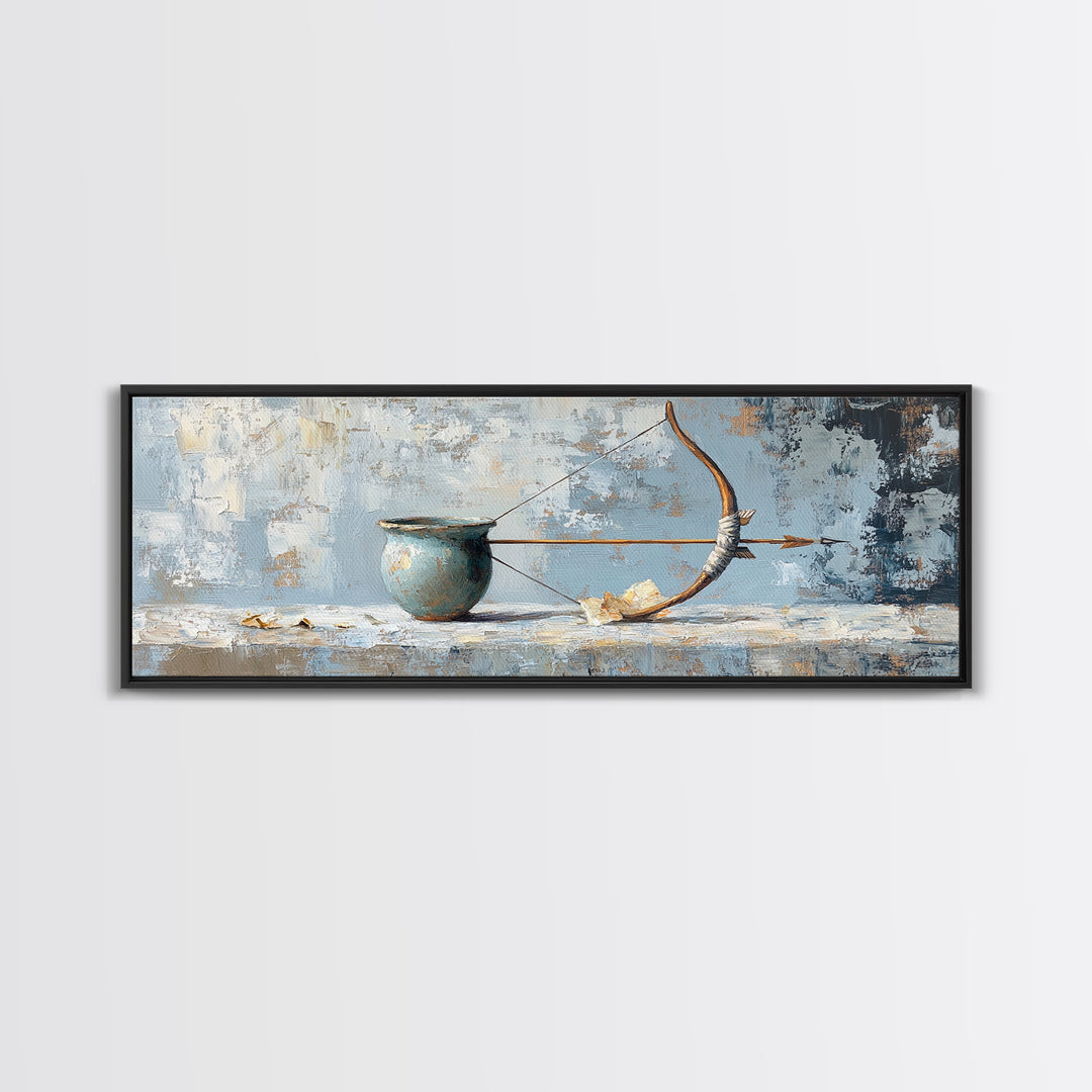 Rustic Bow And Arrow Still Life Wall Art, Archery Decor, Southwestern Wall Decor, Hunting Gift For Him, Masculine Office Decor