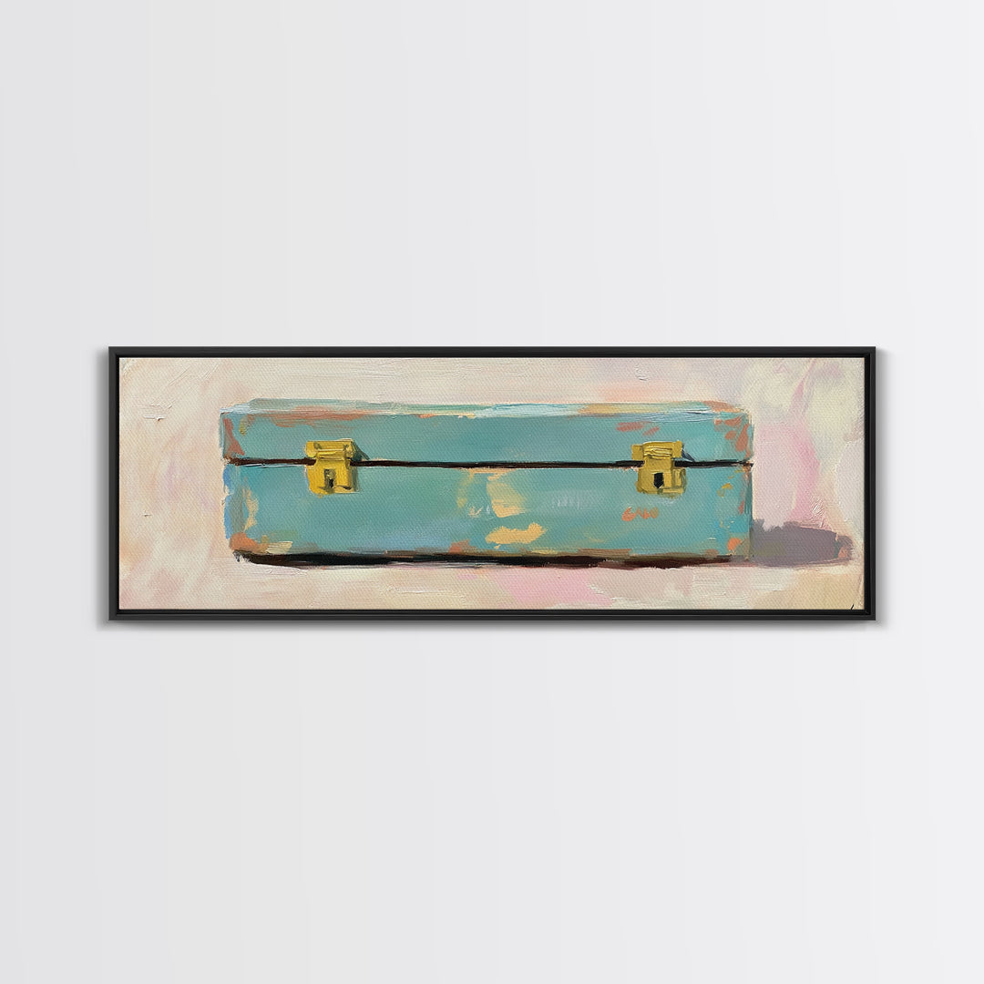 Weathered Blue Tool Box Canvas Print, Rustic Wall Art, Industrial Decor, Garage Wall Decor, Man Cave Decor, Gift For Him