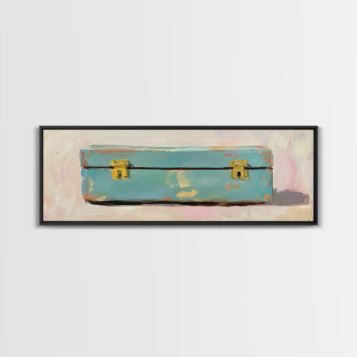 Weathered Blue Tool Box Canvas Print, Rustic Wall Art, Industrial Decor, Garage Wall Decor, Man Cave Decor, Gift For Him