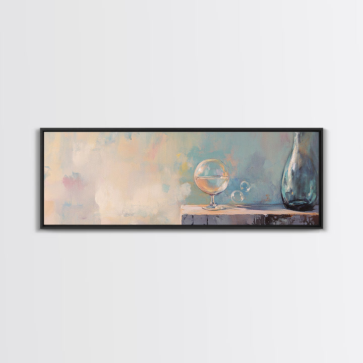 Dreamy Glass Globe And Blue Vase Wall Art, Minimalist Still Life, Neutral Wall Decor, Modern Home Decor, Calming Art Print