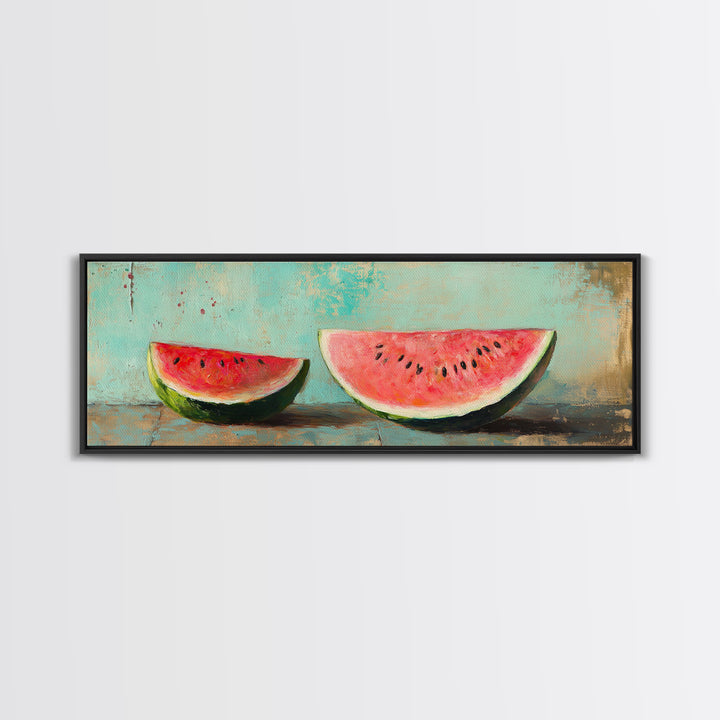 Fresh Watermelon Slices Wall Art, Bright Summer Kitchen Decor, Colorful Food Canvas Print, Farmhouse Dining Room Art, Gift