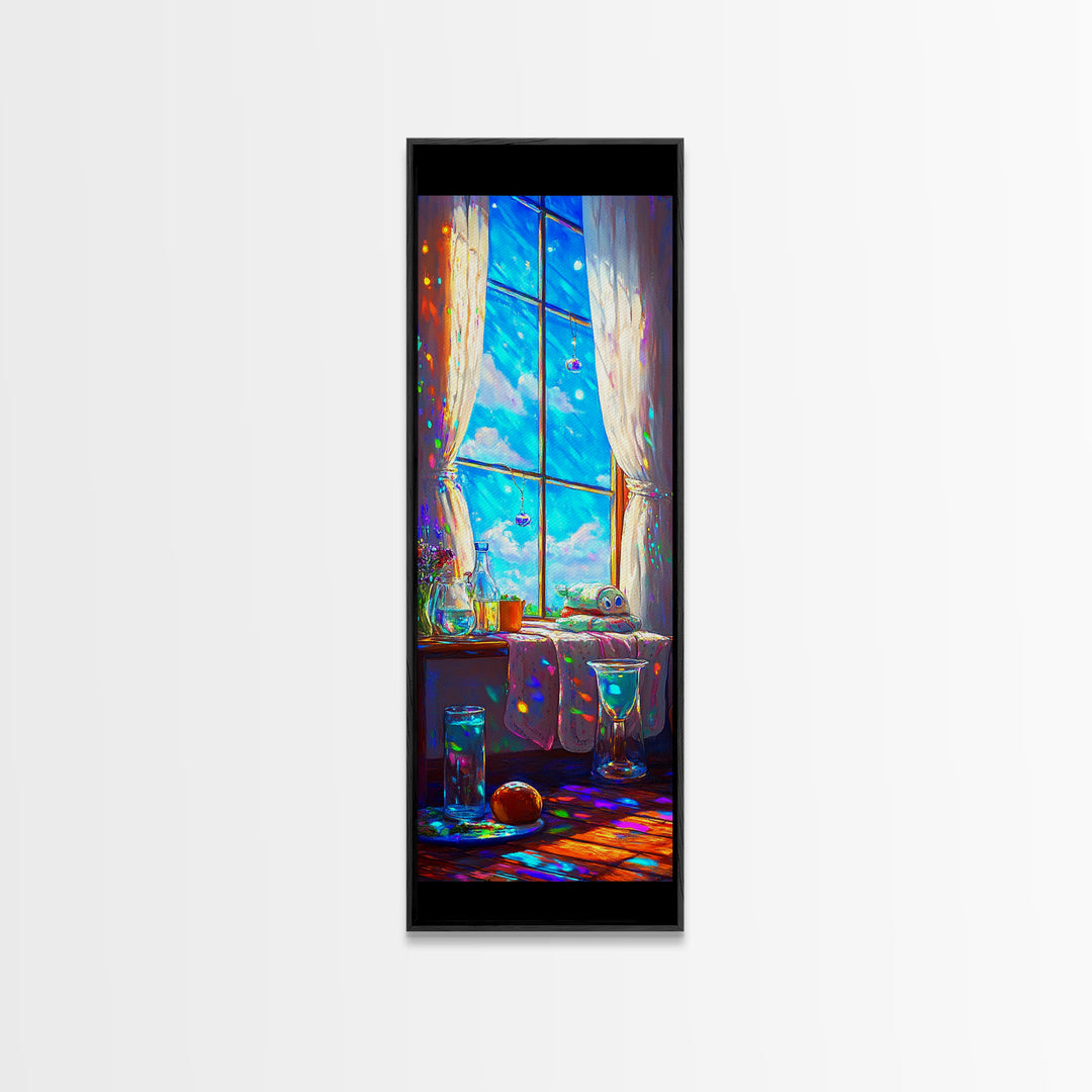 Sunny Window Breakfast Nook Wall Art, Blue Sky Interior Print, Cozy Kitchen Decor, Guest Room Wall Decor, Home Decor Gift For Her