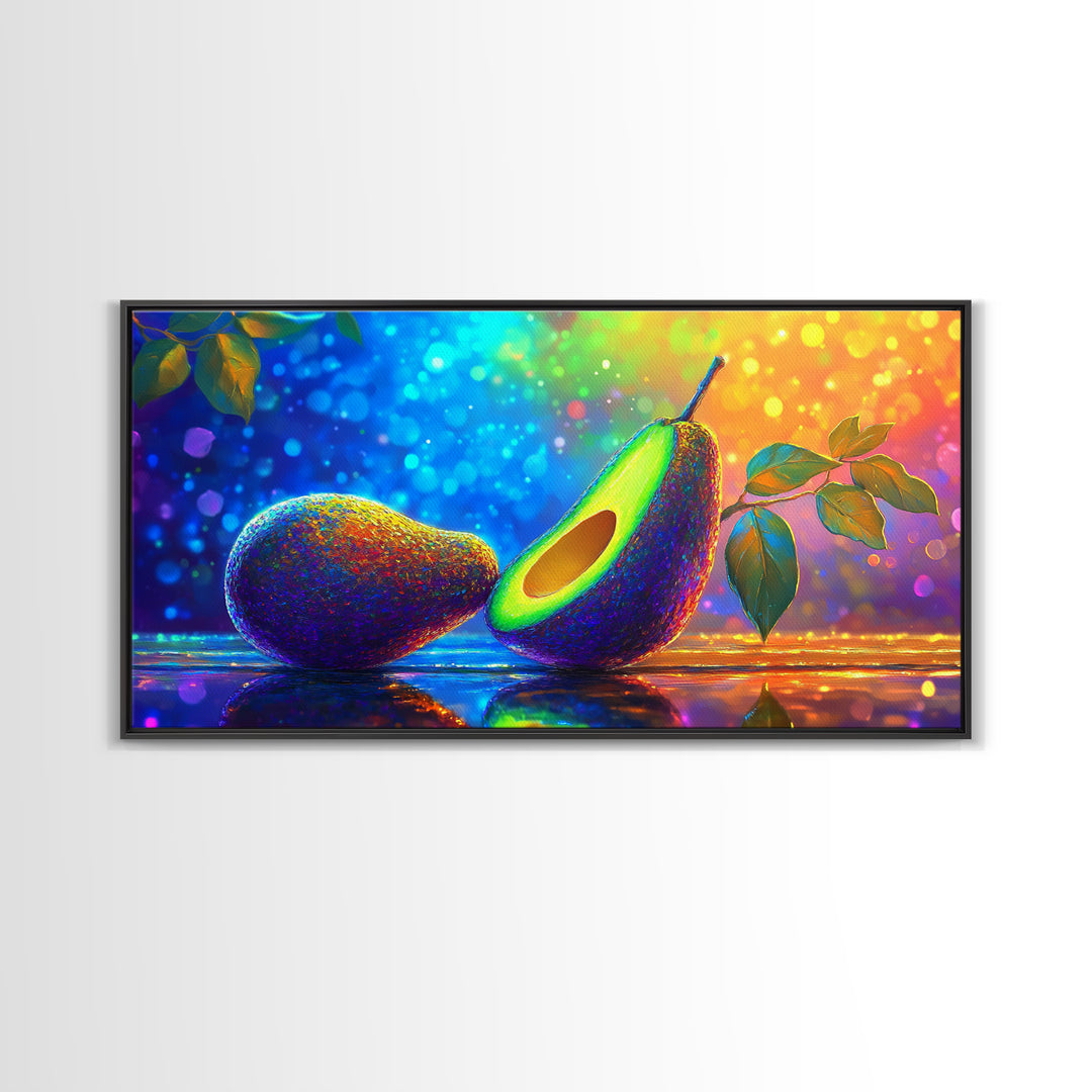 Vibrant Avocado Still Life Canvas Print, Colorful Kitchen Wall Art, Foodie Home Decor, Modern Fruit Art, Housewarming Gift