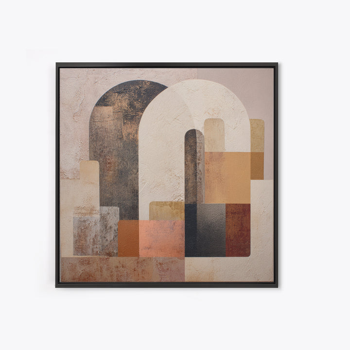 Neutral Abstract Arches Framed Canvas Print, Above Bed Art, Above Bed Decor, Bedroom Decor, Abstract Art, Serenity, ABA-1x1-100