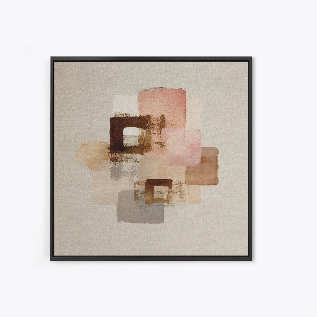 Japandi Ink Shapes Canvas Print, Above Bed Art, Whimsical Decor, Bedroom Decor, Abstract Art, Serenity, Bedroom Wall Decor, ABA-1x1-18