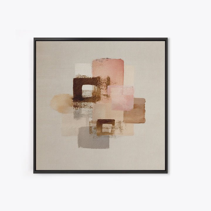 Japandi Ink Shapes Canvas Print, Above Bed Art, Whimsical Decor, Bedroom Decor, Abstract Art, Serenity, Bedroom Wall Decor, ABA-1x1-18
