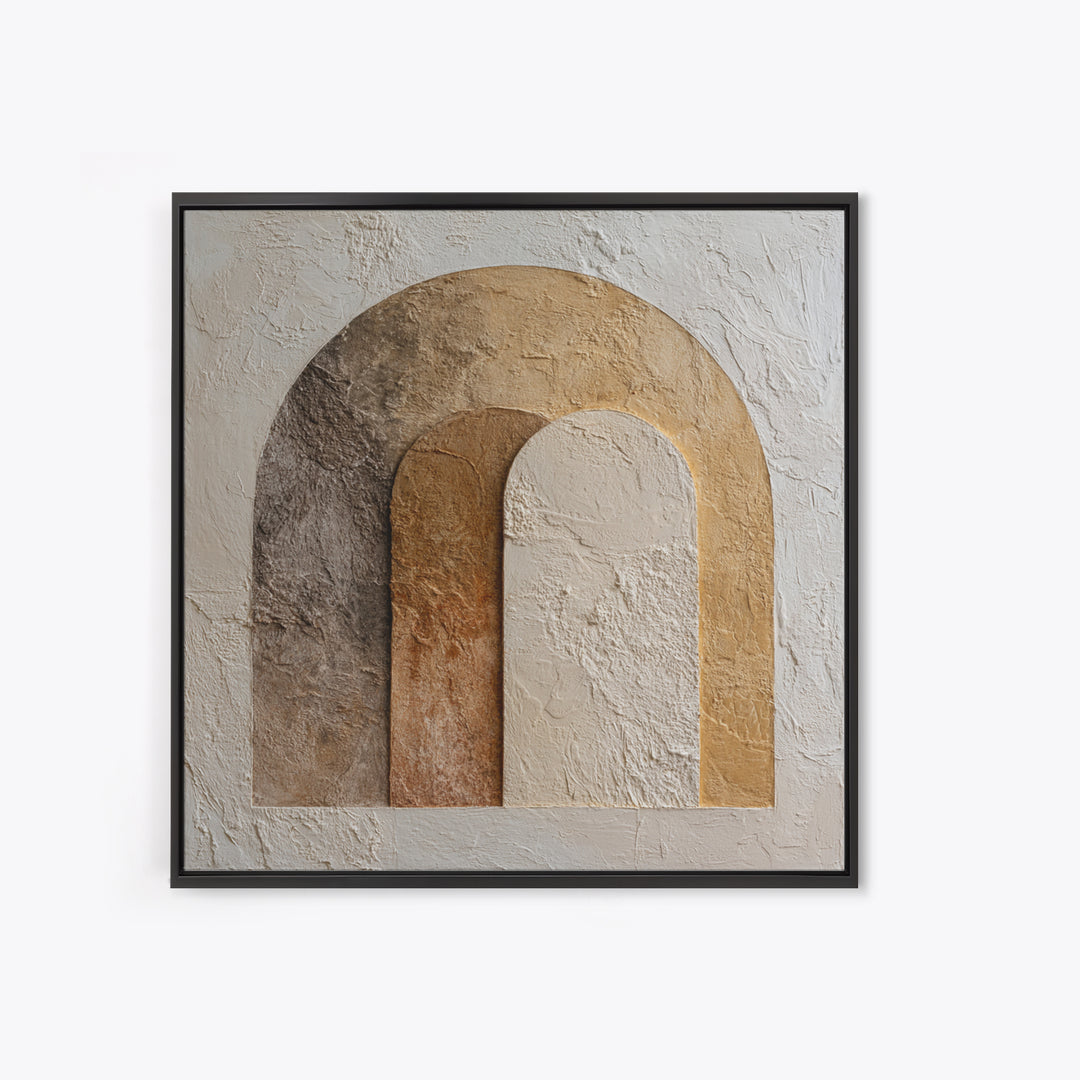 Neutral Abstract Arches Framed Canvas Print, Above Bed Art, Dorm Decor, Bedroom Decor, Fine Art, Serenity, Dopamine Decor, ABA-1x1-28