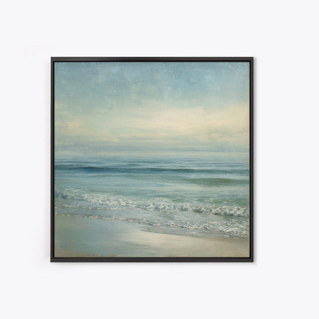 Quiet Moon over a Calm Ocean Horizon Canvas Print, Above Bed Art, Canvas Wall Art, Bedroom Decor, Fine Art, Serenity, ABA-1x1-3
