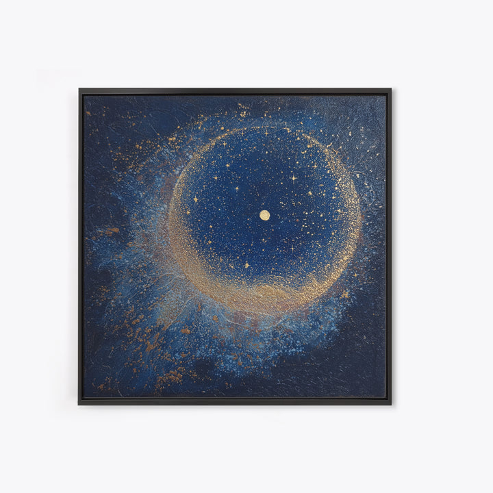 Subtle Celestial Scene Framed Canvas Print, Above Bed Art, Above Bed Decor, Bedroom Decor, Oil Painting, Serenity, ABA-1x1-37