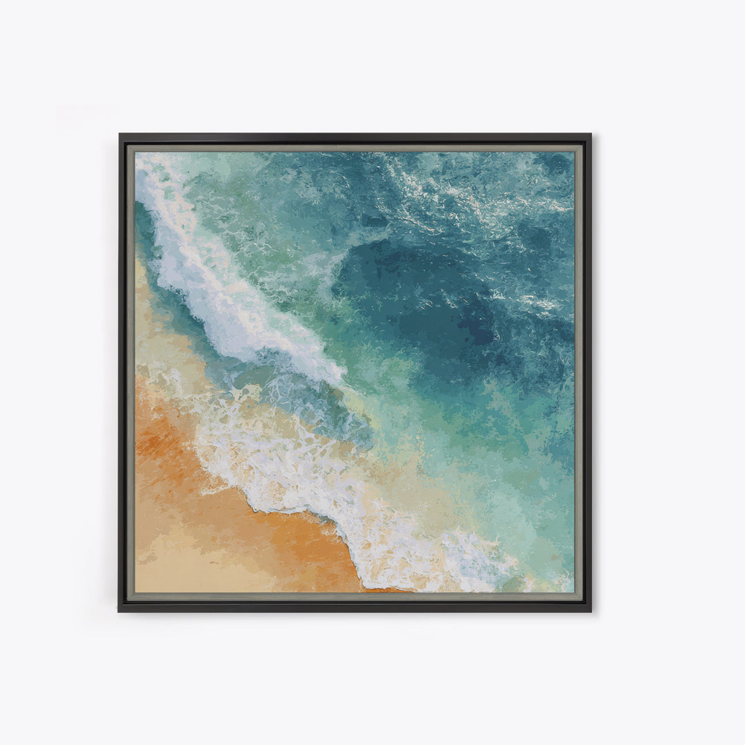 Serene Ocean Tide Seen from Above Canvas Print, Above Bed Art, Gallery Decor, Bedroom Decor, Fine Art, Serenity, Wall Art, ABA-1x1-45